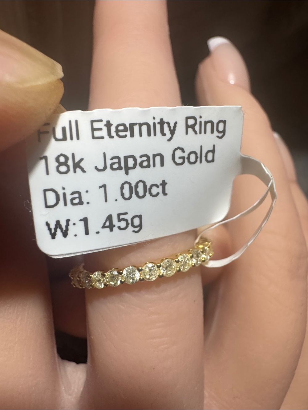 Full Eternity Diamond Band in 18K Japan Yellow Gold